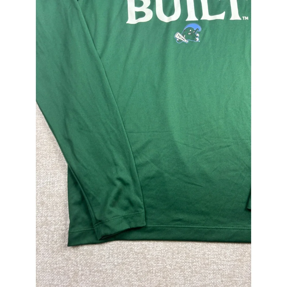 Nike Mens Tulane Green Wave NOLA Built Dri-FIT Long Sleeve Shirt Green Small
